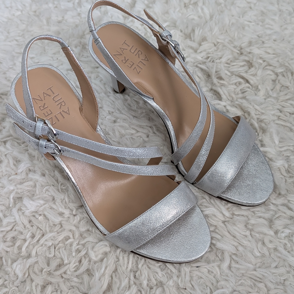 Naturalizer Silver Strappy Sandals